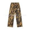 Mens Loose Straight Fit Denim Jeans With Letter Print Cotton Blend Mid-Waist Casual Trousers Daily Wear