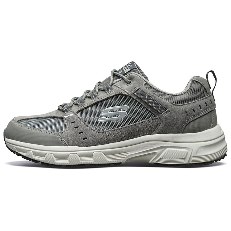Skechers Oak Canyon Men Gray White Low Top Casual Shoes Fabric Lace Up Lightweight Wear Resistant 51893-GYW 41.5
