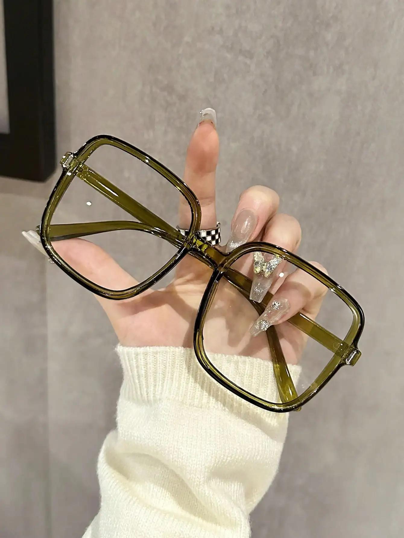 

1Pc/3Pcs Fashionable Oversized Square Non-Prescription Glasses with Exquisite Frame Design, Suitable for Daily Use