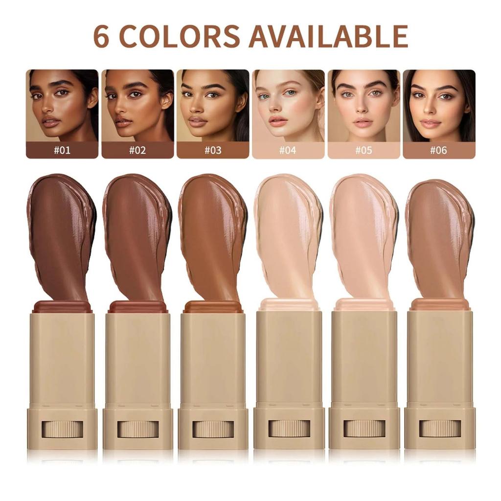 Eraser Dual End Foundation Stick With Brush Natural Skin Feel Oil Control Long Lasting Fit Skin Invisible Pores