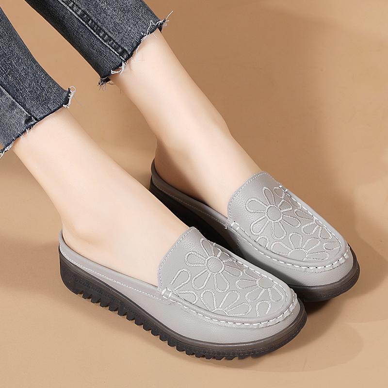 Women Slippers 2025 Spring New Casual Half-slip Shoes Ladies Slip on Closed Toe Sandals Zapatos De Mujer Women's Slingback Shoes
