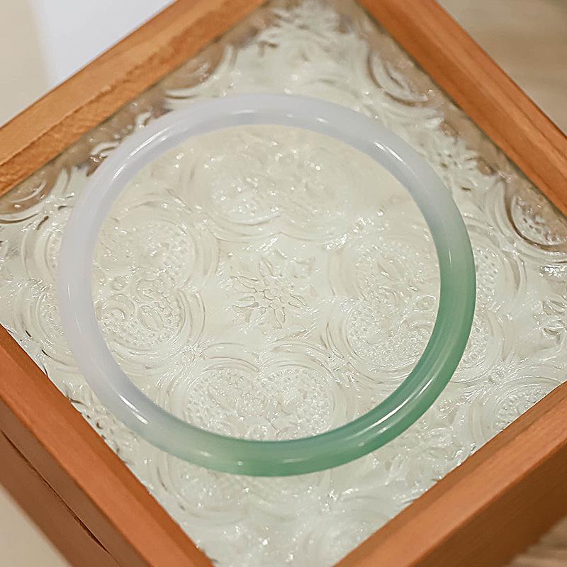 Bracelet Banshan Shui Agate Calcédoine: Jade Glacé, Style Fin & Ancien pour Filles