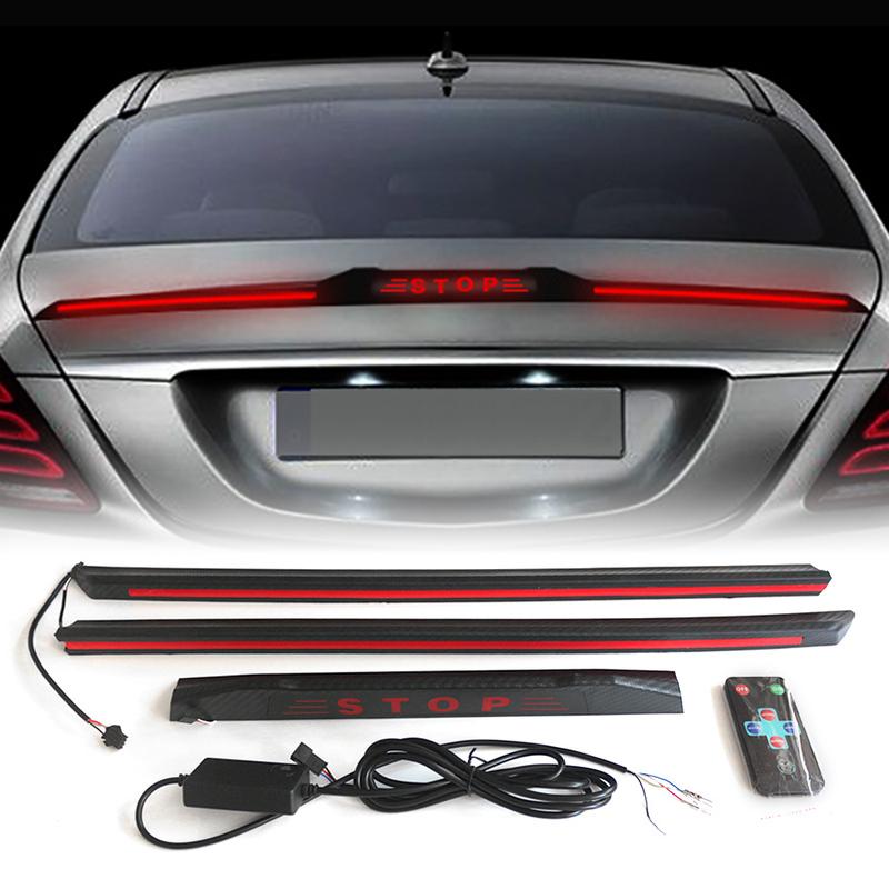 3.94ft-4.27ft Adjust Universal LED Spoiler Rear Spoiler Lip Kit for Car Trunk, Brake Light, Trunk Spoiler Fit for Roof, Wing