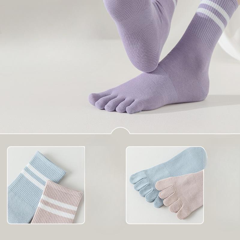 Five-fingered Socks, Women's Mid-calf Socks, Spring and Autumn Cotton Socks, Trendy Split Toe Long Calf Sports Anti-slip Winter Women's Long Socks