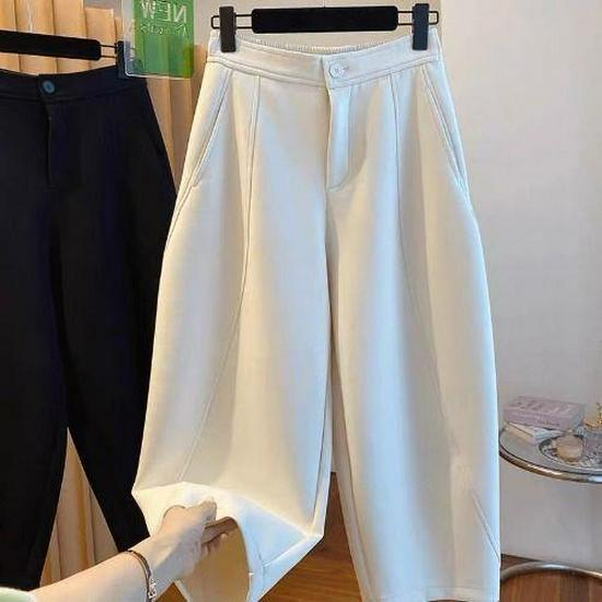 Gray High-Waisted Wide-Leg Harem Pants - Women s XS L 54-59kg