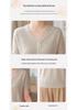 Elegant Lace Embroidery Knit Top - Short-Sleeved Ice Silk Blouse for Middle-Aged Women