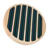Wood 6 Slots Round Shape Ring Earring Storage Tray Green Flannel Display Jewelry Holder