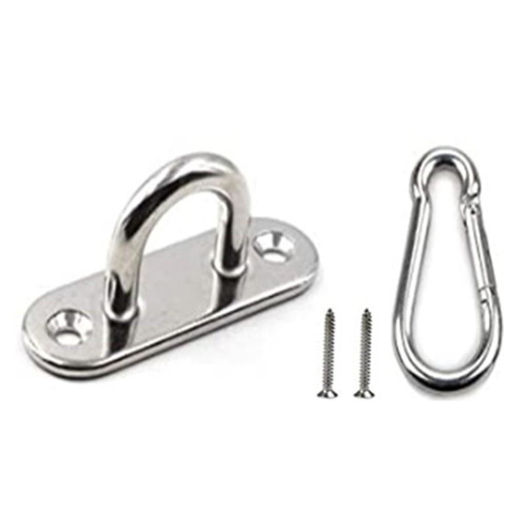 1/5Set Mount Hook Wall U Boat Pad Mount Snap Hook Pad Eye Plate Stainless Steel U Hooks