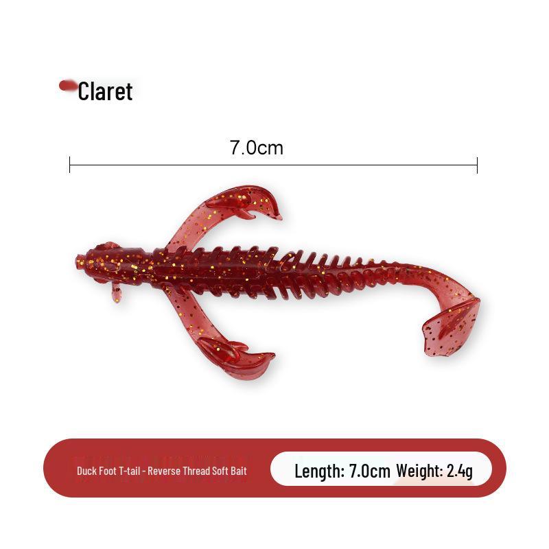 T-Tail Soft Bait Fishing Lure for Bass, Culter & Mandarin Fish 5-pack