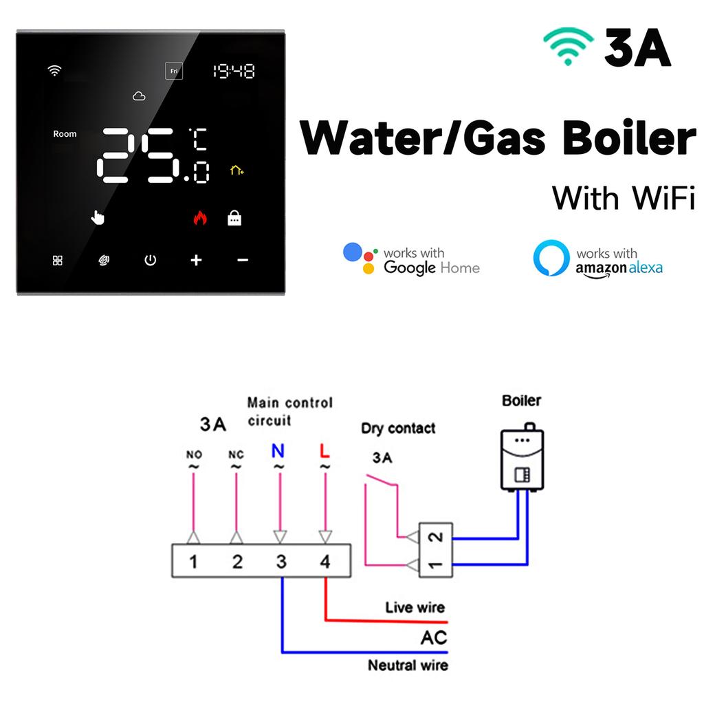 Tuya Smart Home Wifi Heating Thermostat Floor Heating Water Gas Boiler Temperature Thermoregulator Google Home Alexa Alice