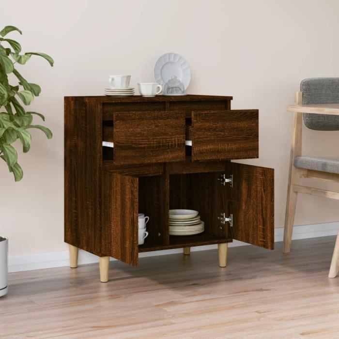 VidaXL Buffet Chêne marron 60x35x70 cm Bois d'ingénierie 819683