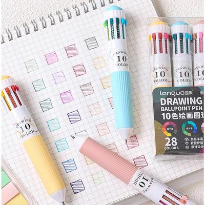 Penna a Sfera 28 Colori 0.8Mm Impugnatura Morbida a Pressione Multicolore Penna per Scrittura per Disegno Materiale Scolastico Cancelleria