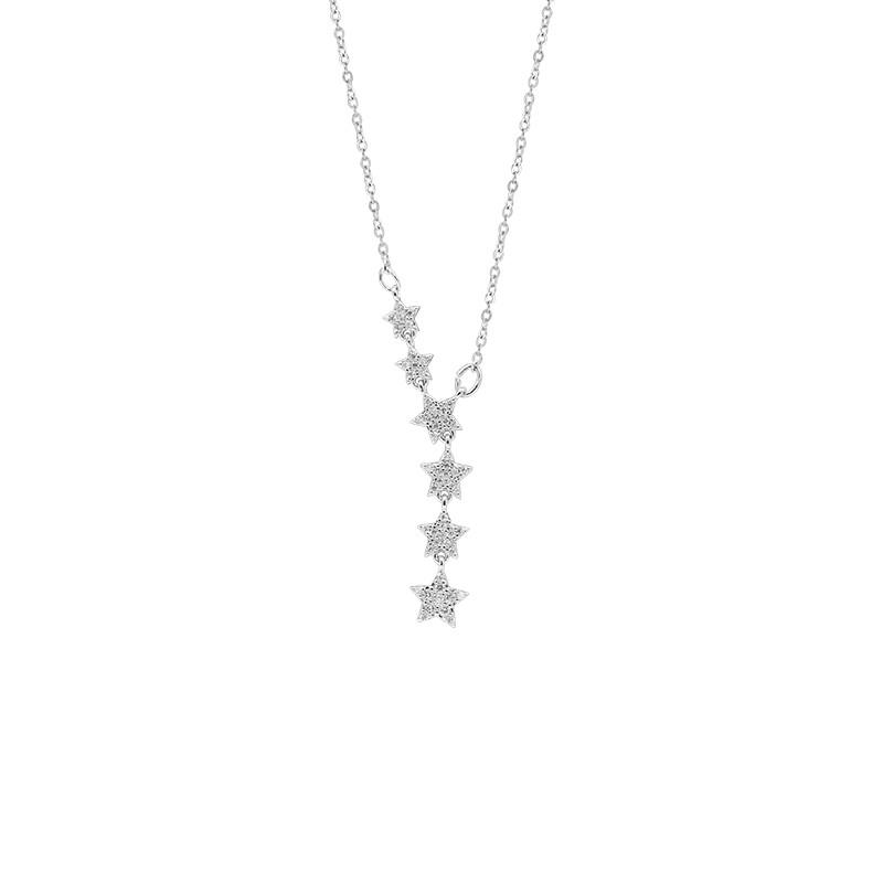 Xiaomi Silver Color Necklace Ladies Elegant Chain Necklace Fashion Stars Tassel Sterling Silver Jewelry Round R Necklace