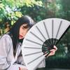 1Pc 13 Inch Foldable Blank Fan Sublimation Printable Polyester Clacking Hand Fan with Plastic Ribs for Craft Kongfu Folding Fan