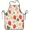 1pc Strawberry Floral Heart Print Apron, Durable And Easy To Clean, Adjustable Waistband, Polyester Material, for Kitchen Cooking, Gardening, Orchard 