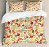 Thanksgiving Duvet Cover Colorful Autumn Leaves Seasonal Foliage Maple Oak Aspen Trees Botany Decor Pastel Orange Holiday Gift