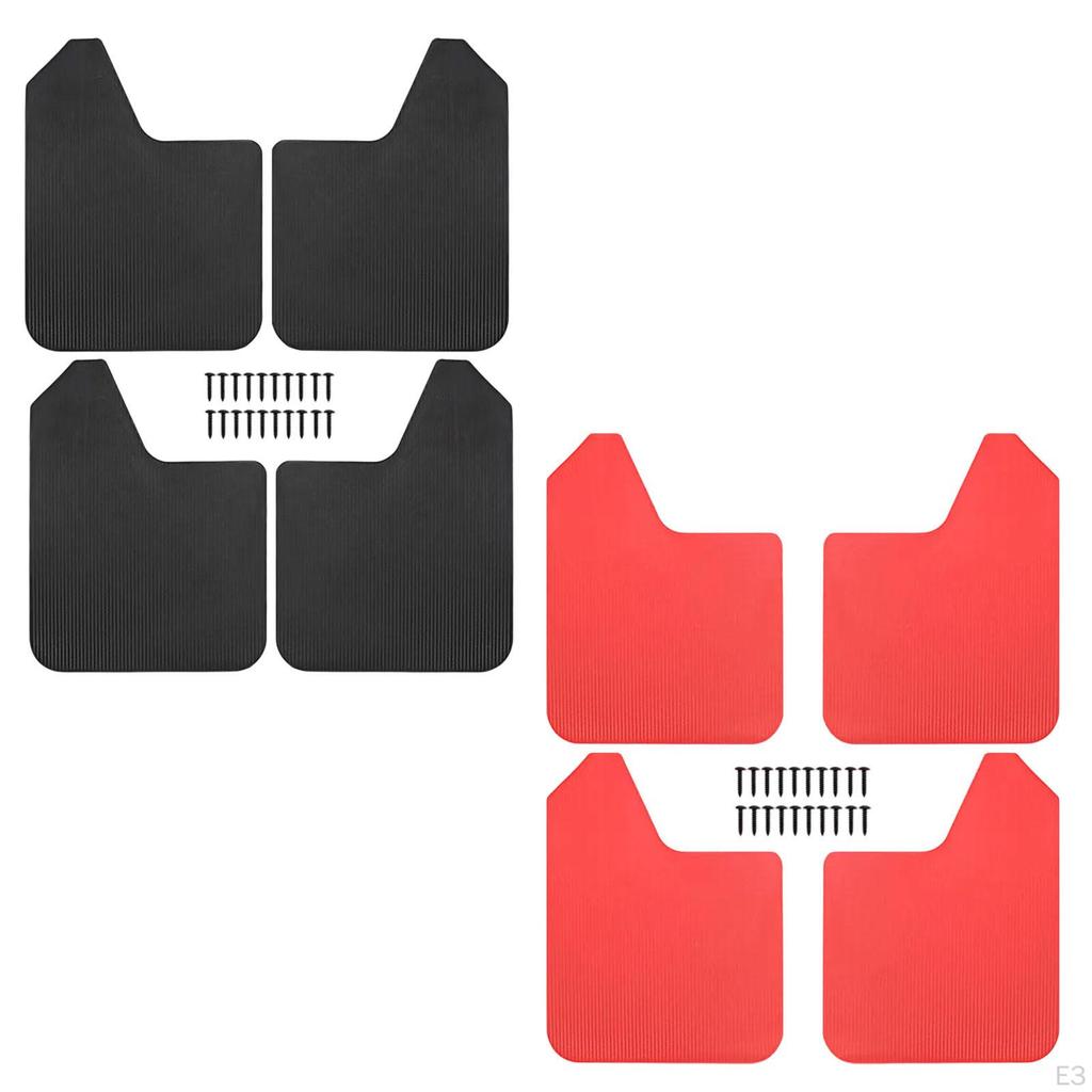 4 Pieces Car Mudguard Mudflaps Front and Rear Set Auto Accessories Easily Install Flexible Vehicle
