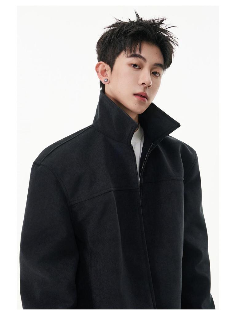 ACE Niche Men's Trendy Suede Lapel Casual Workwear Jacket HJ5823