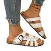 Large Size Summer New Fashion Outer Slippers Women's Flat Bottom Comfortable Casual Cork One-word Drag Lazy Slippers