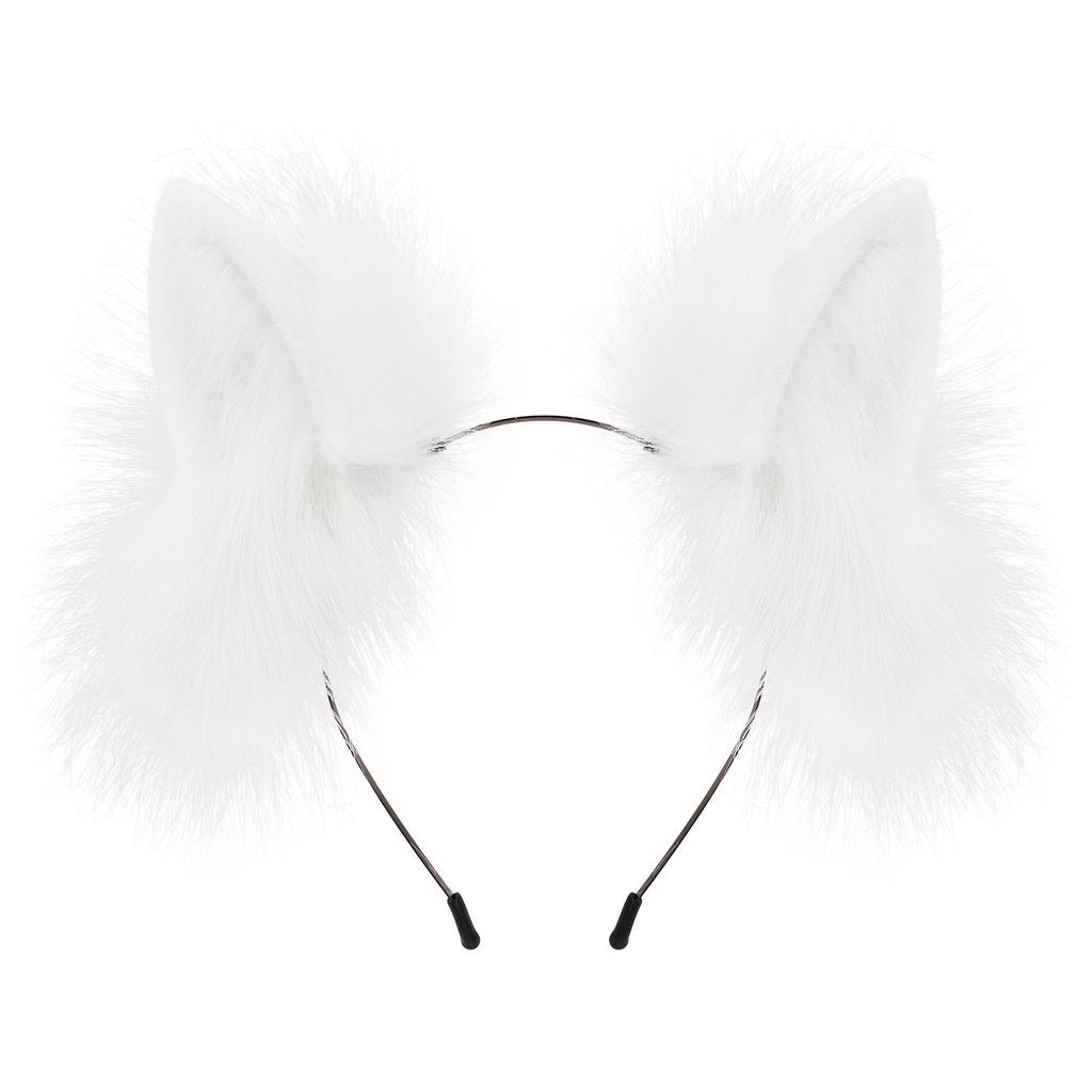 Japanese Lolita Headdress: Handmade Plush Cat & Fox Ears Headband