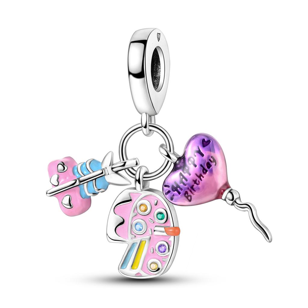 Silver Plated Lucky Clover Charms Travel Aircraft Butterfly Cat Beads Fit  Original Bracelets Women DIY Fine Jewelry Gift