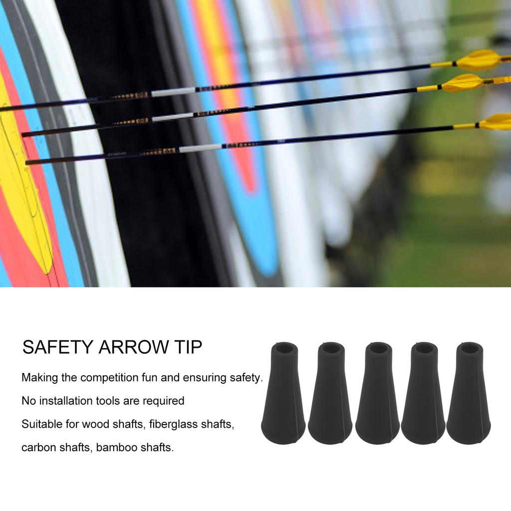 5PCS Archery Tip 8MM Inner Diameter Rubber Points For S Training Outdoor