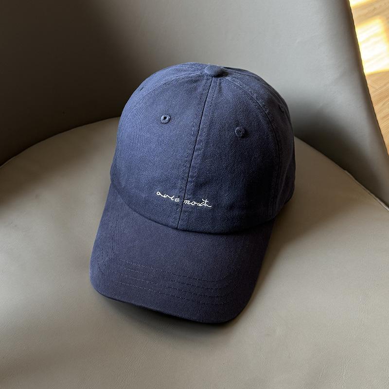 American New Letter Soft Top Embroidered Baseball Cap Showing Off The Face of Women with Casual and Versatile Sun Protection Cap Trendy Men