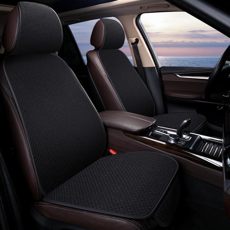 New Flax Car Seat Cover Protector Linen Front Rear Back Cushion Protection Pad Mat Backrest for Auto Interior Truck Suv