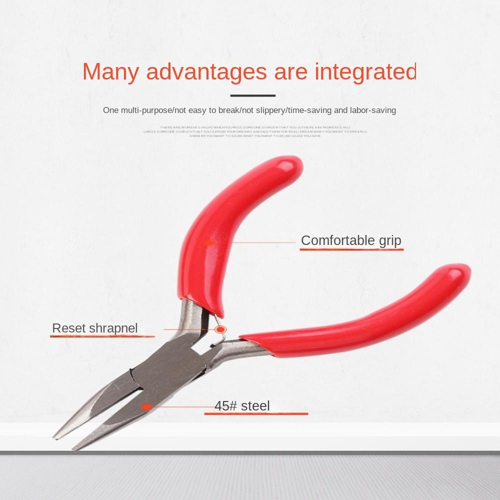 3pcs Red Mini Pliers Set Plastic Wire Stripping Pliers Portable Cutter Wire Pliers  Worker