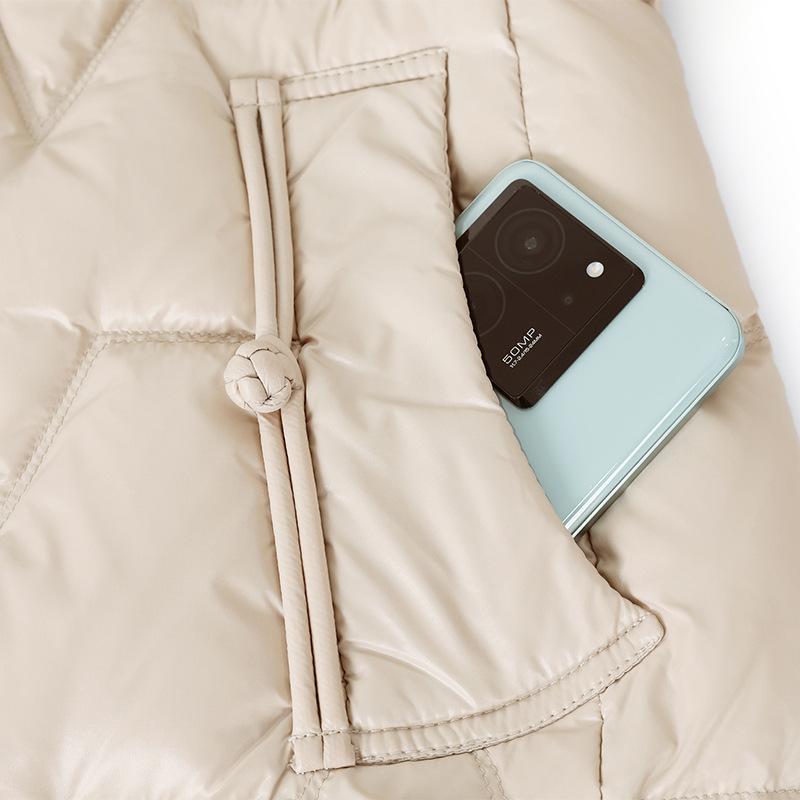 Down Jacket for Women Medium To Long Thick Hooded Middle-aged and Elderly Plus Size Women's Cotton Jacket