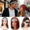 Elastische Punk Metal Oogjes Hoofdband, Unisex Brede Stretch Klinknagel Haarband, Retro Straat Sport Zweet Hoofdband