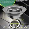 Kitchen Sink Drain Strainer 3 in 1, 304 Stainless Steel Pop Up Sink Stopper, Anti-Clogging Sink Stopper Kitchen Drain, Kitchen Drain Catcher, Kitchen