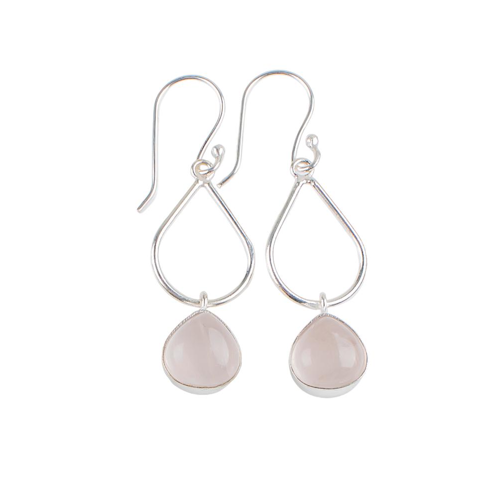Rose Quartz Gemstone 925 Sterling Silver Jewelry Handmade Earrings1.90" For Gift EE-19-27