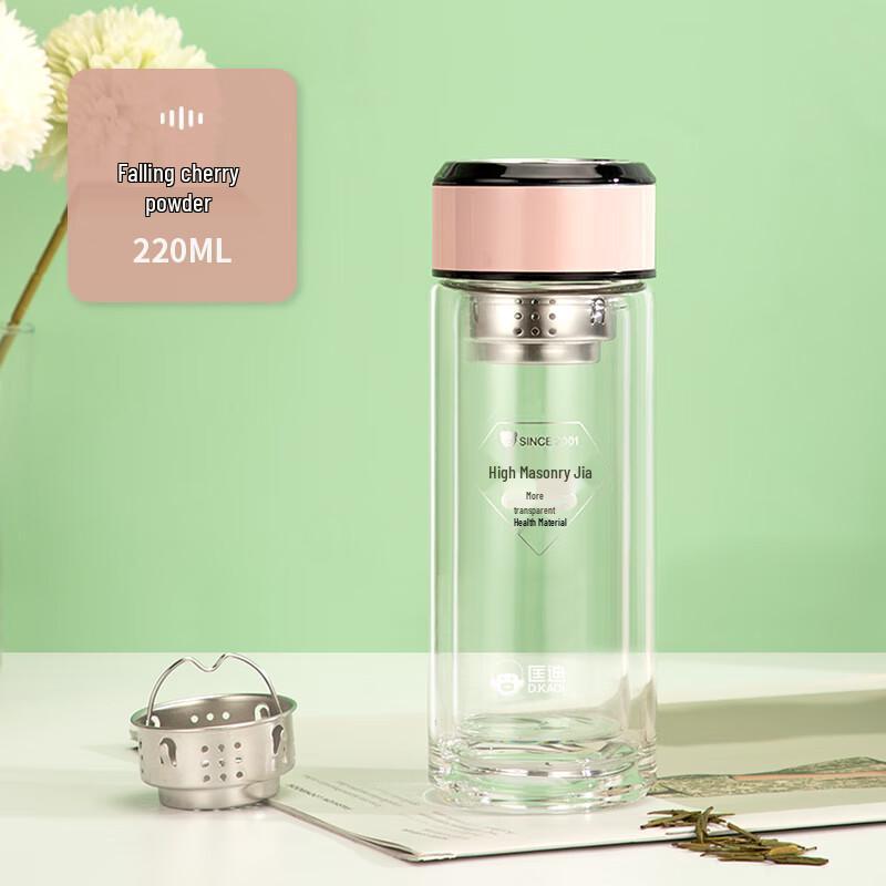 DKADI Double-Layer Heat-Resistant Glass Tea Infuser Cup