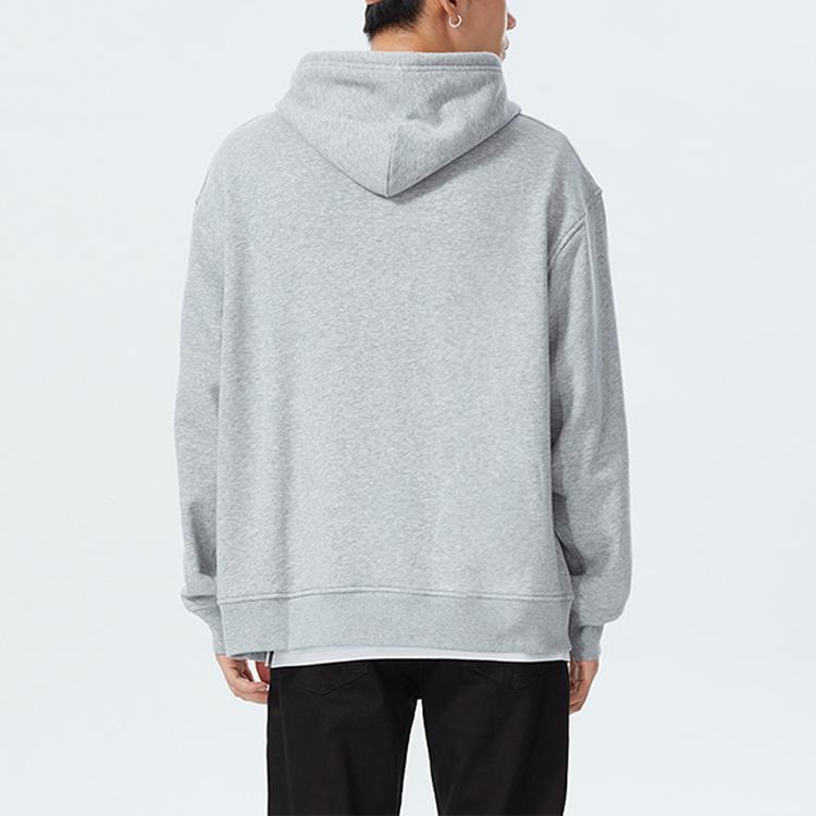 Levis Letter Print Pullover Hoodie Long Sleeve Sweatshirt Men Sweatshirt Gray 38479-0217