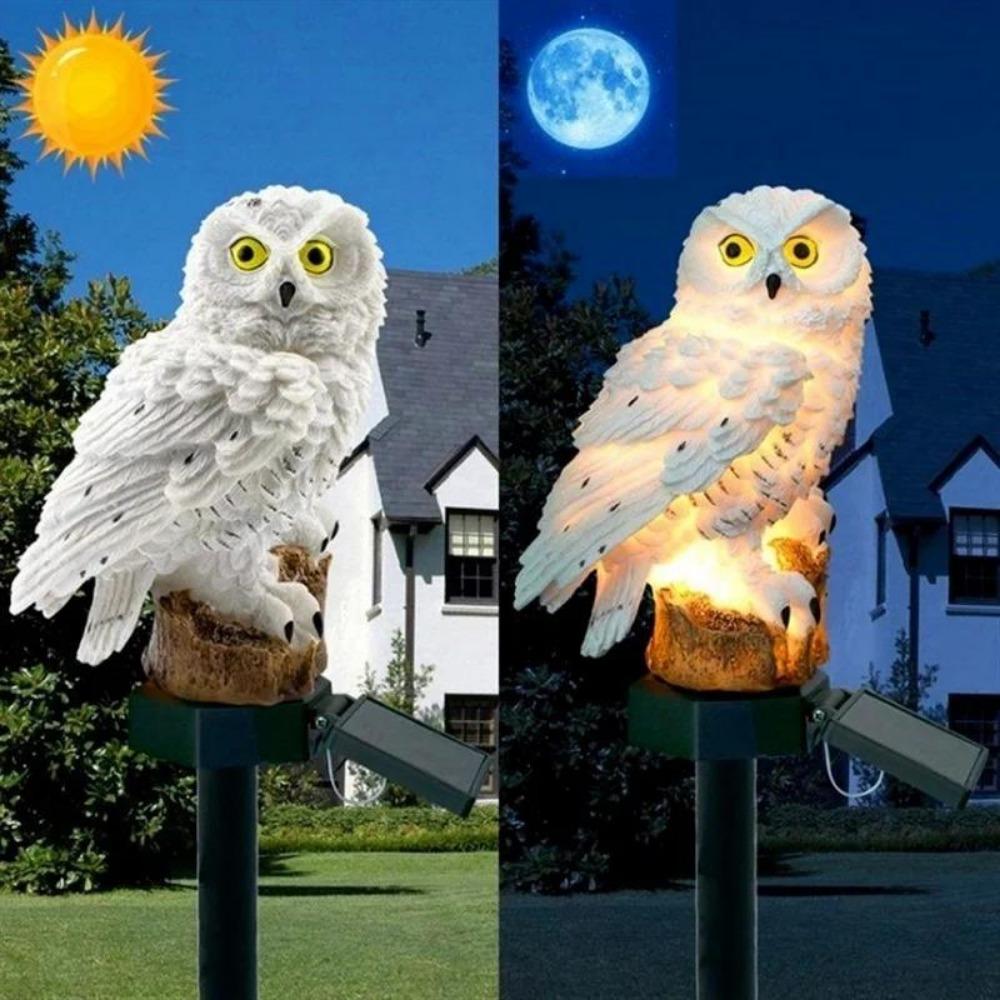4pcs Solar Garden Light Outdoor Owl Solar Garden Stake Light Waterproof Warm White Led Light For Garden Patio Lawn Walkway Decor