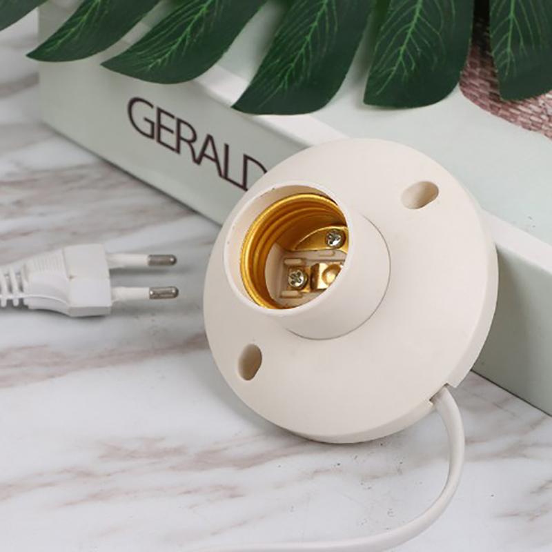 Eu Led Stand Lamp Holder E27 Bulb Plug Dome Socket With Cable Base For Table Light Night Stands Lampholder Accessories