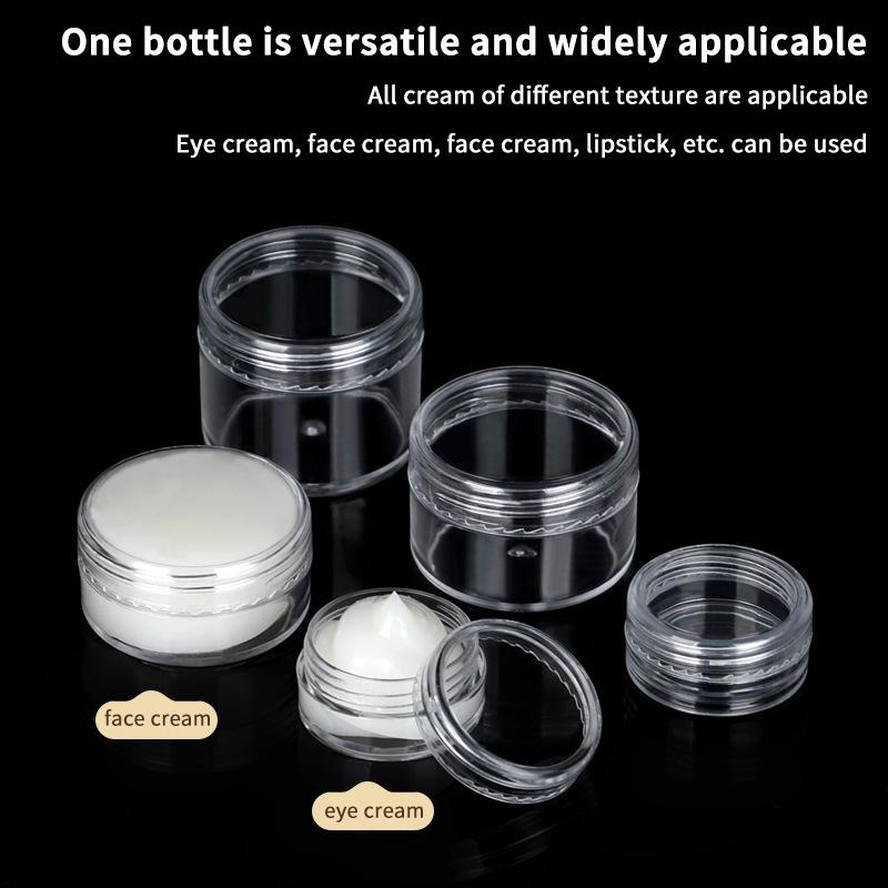 3G 5G 10G 15G 20G Cosmetic Cream Jar Empty Clear Eyeshadow Nail Glitter Lip Balm Container Makeup Sample Pot Bottle Plastic