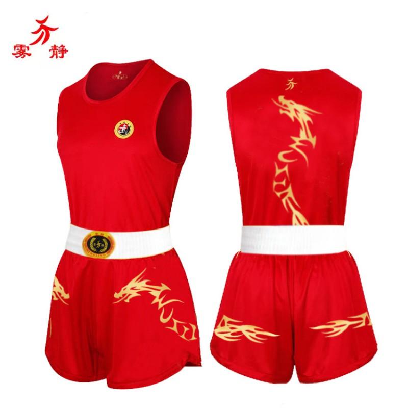 Unisex Martial Arts Training Suit Sanda Kickboxing Breathable Sports Uniform Men Women Red Blue Set