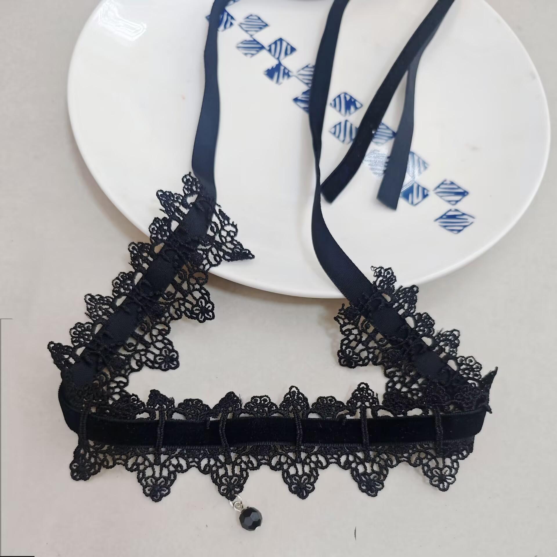 

Готическое Лолита Ожерелье-чокер с бантом и кружевом для женщин