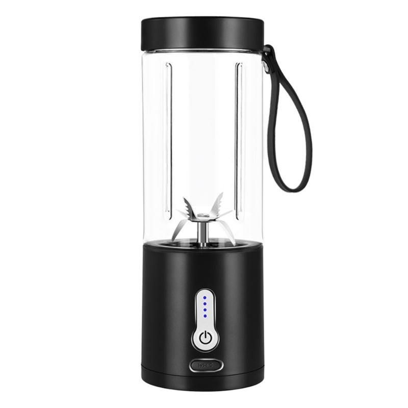 Dobíjecí malý přenosný elektrický odšťavňovač s objemem 530 ml a mixérem na ovoce