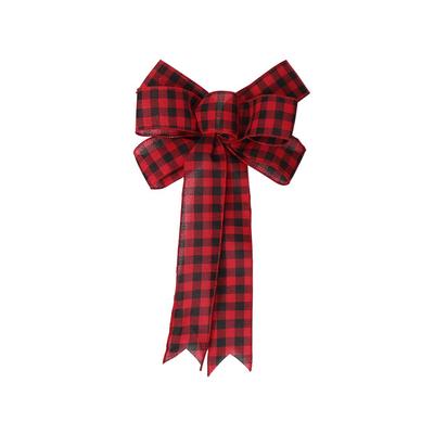 Christmas Bow Polyester Handmade Large Size Festive Holiday Christmas Tree Gift Decor Ornament Christmas Party Decor Accessory