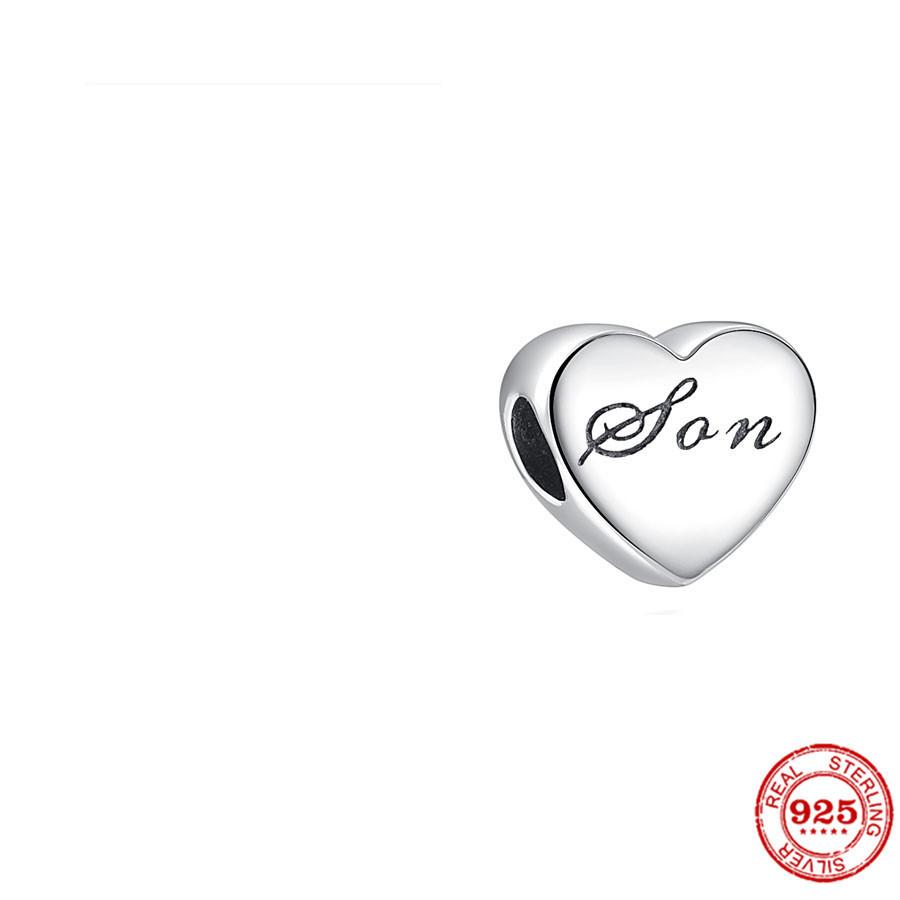 Nový Měděný Bratr Sestra Máma Táta Syn Dcera Manželka Srdce Přívěsek Korálek Pro Ženy Pasuje na Originální Náramek Diy Šperky