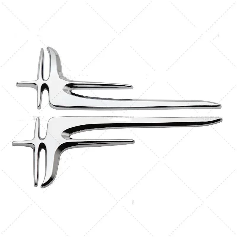 1Pairs 3D ABS Black Silver Car Side Fender Emblem Badge Sticker Decals For Mercedes Benz C200L E260L E300L E350L Accessories RY1
