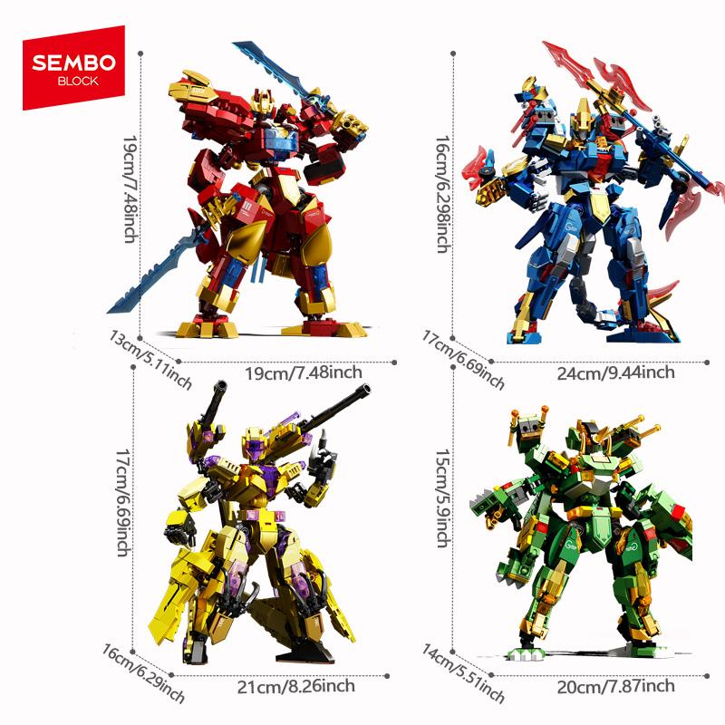 Non-Toxic Sembo Block Mecha Series Building Blocks Battle Robots Model Kits Kids Assembled Bricks Ornament Toys For Children Halloween Gifts