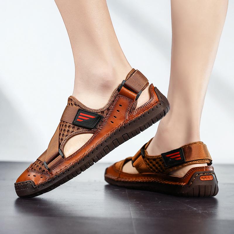 2022 Men's Breathable Korean-Style Toe-Covering Beach Sport Sandals