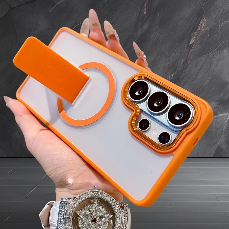 

Matte Stand Phone Case for Samsung Galaxy S26 S23 S24 S25 FE Ultra EDGE A17 A56 A57 A36 A37 A16 A26 Shockproof Protector Cover For SamsungS23Ultra