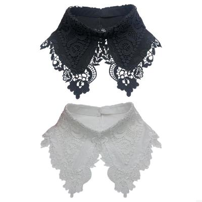 652F Polyester Women Detachable Fake Collar False Half Shirt Blouse for Womens Girls Clothing Accessories