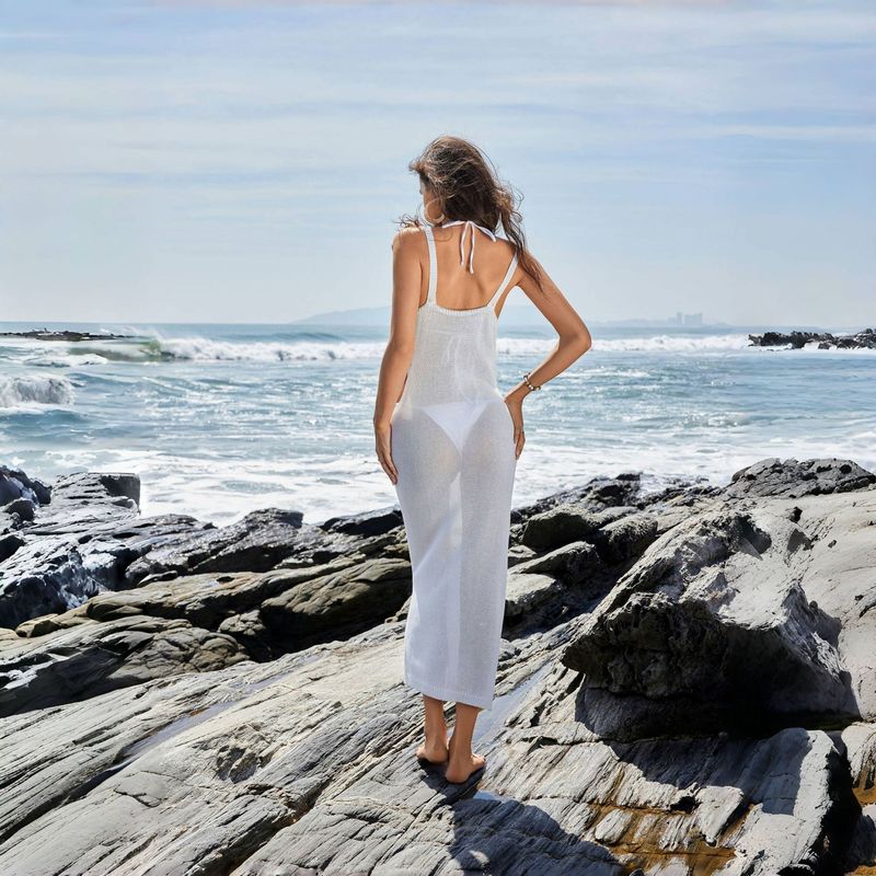 2025 Europe and America Cross Border New Fashion Women's Clothing Cut Out Knitting Dress Female Slim Fit Skirt