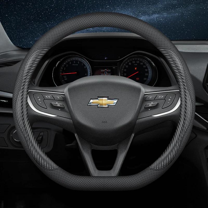 Leather Car Steering Wheel Cover for Chevrolet Chevy Malibu Spark Tracker Cruze Sonic Camaro Equinox Volt Seeker Accessories